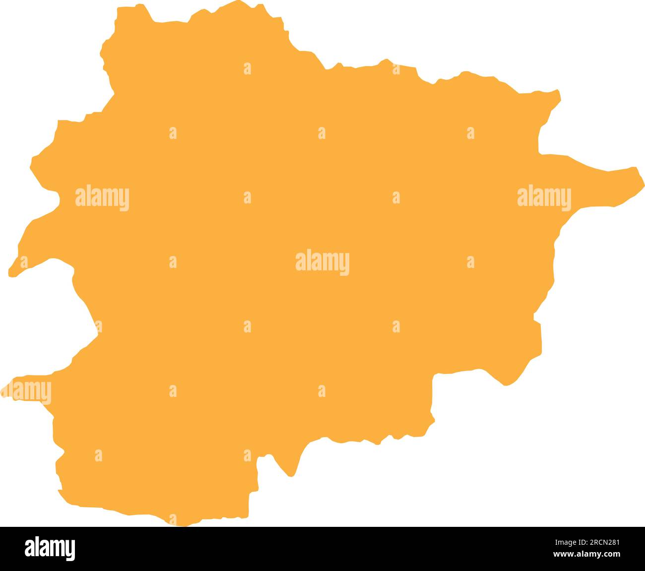 ORANGE CMYK color map of ANDORRA Stock Vector