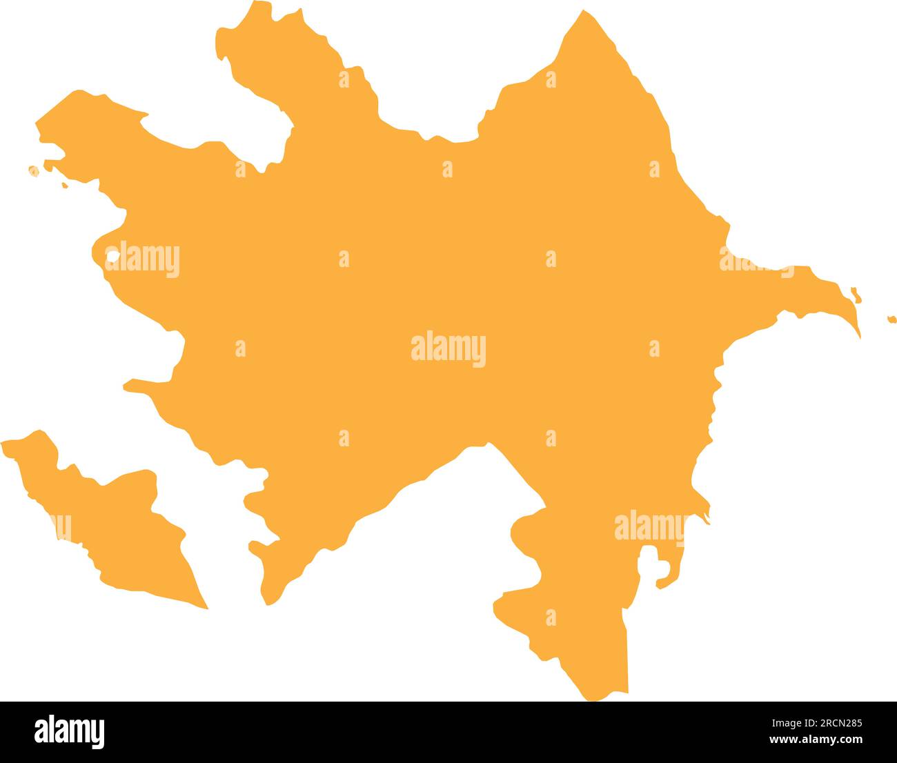 ORANGE CMYK color map of AZERBAIJAN Stock Vector