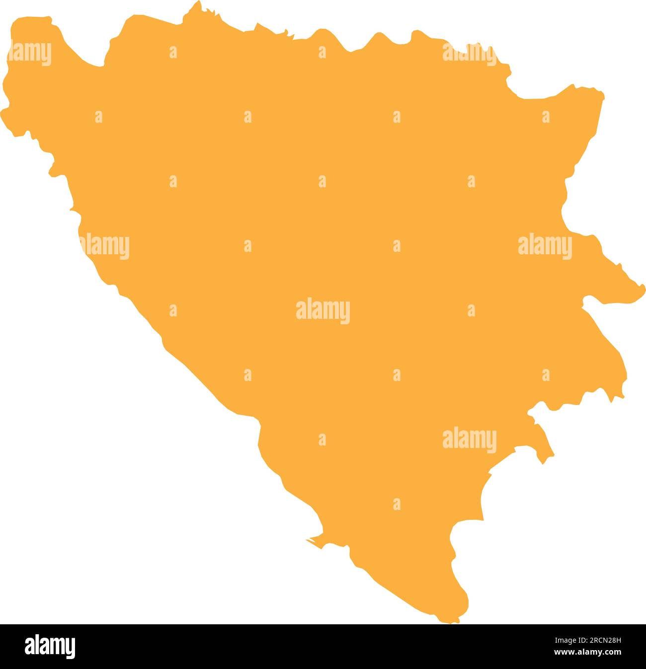 ORANGE CMYK color map of BOSNIA AND HERZEGOVINA Stock Vector