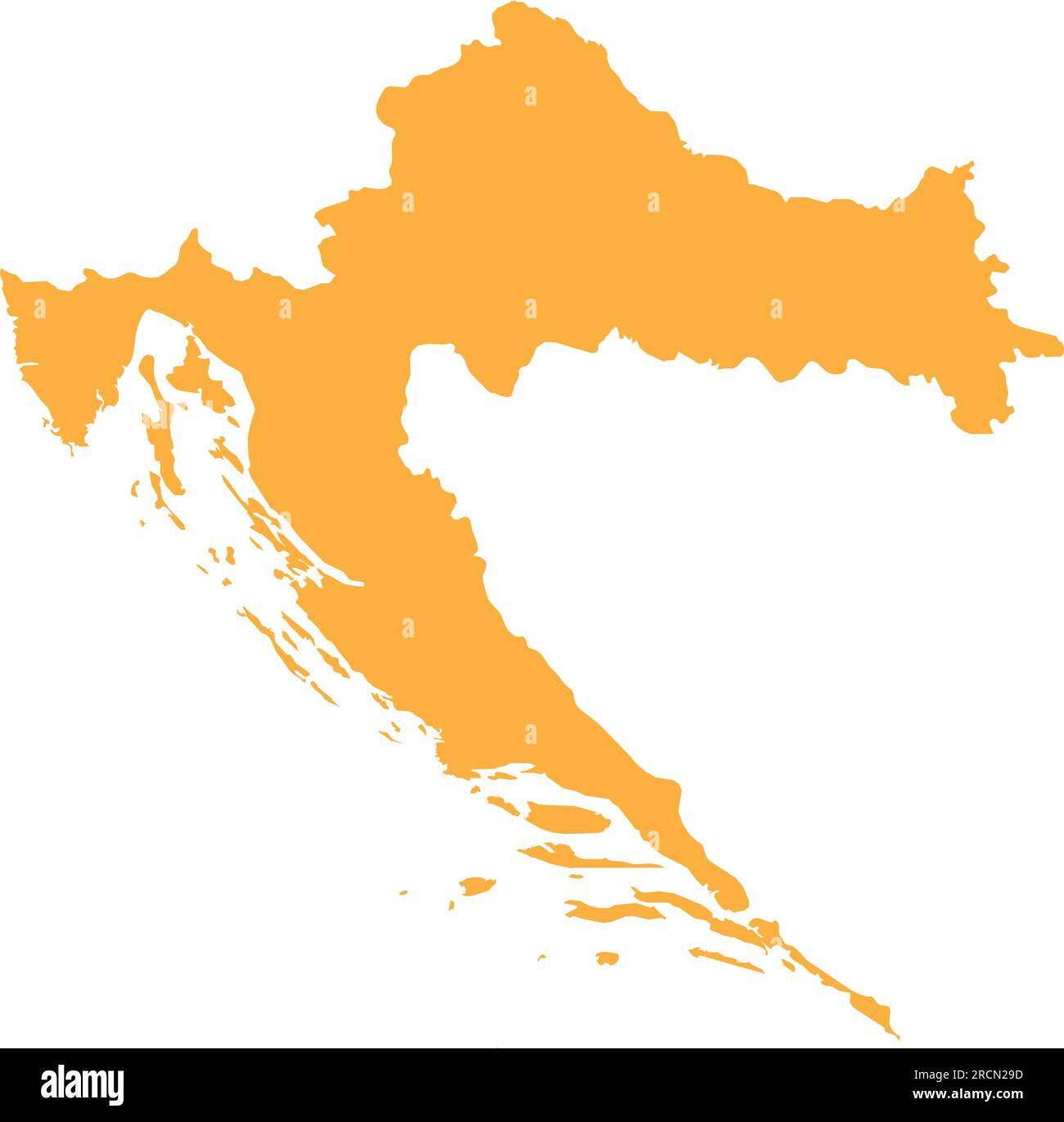 ORANGE CMYK color map of CROATIA Stock Vector
