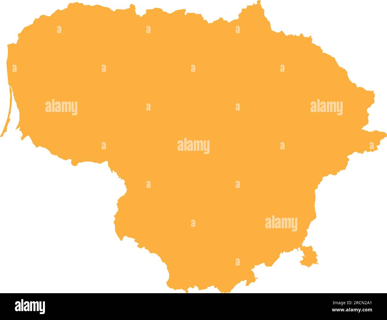 ORANGE CMYK color map of LITHUANIA Stock Vector