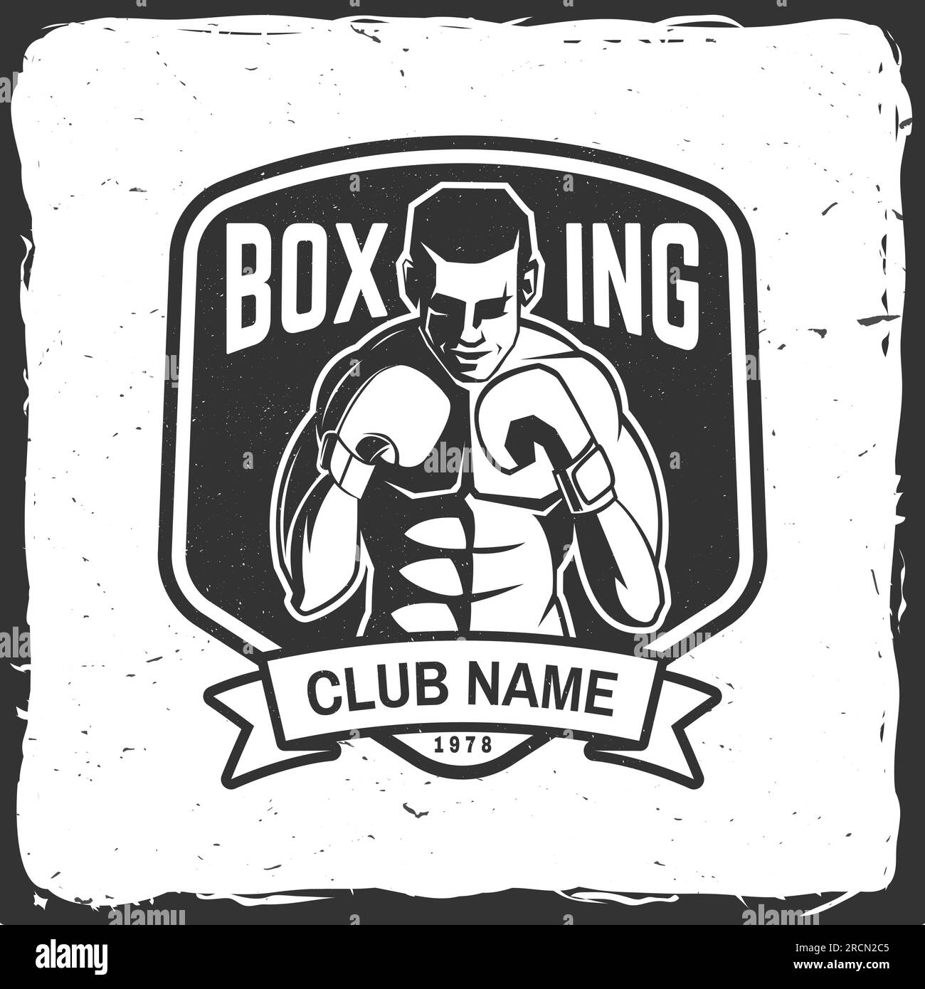 Boxing club badge, logo design. Vector illustration. For Boxing sport