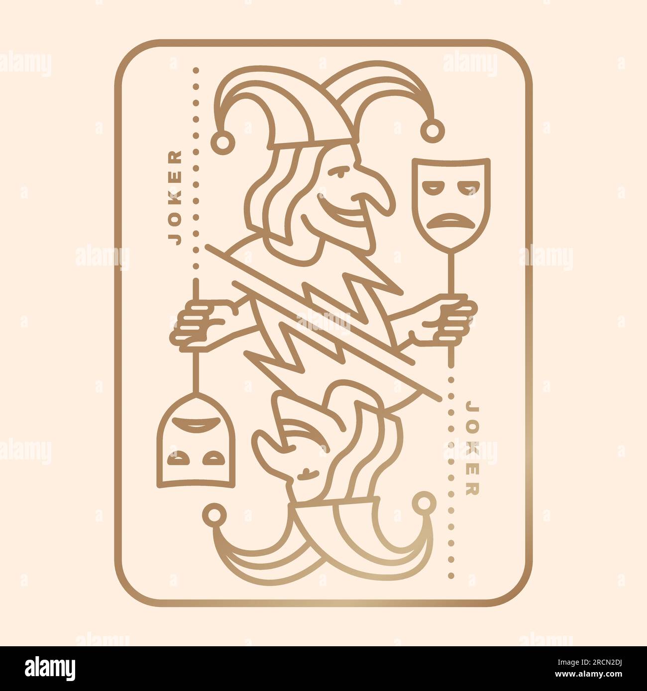 Joker playing card. Vector illustration. Esoteric, magic Royal playing