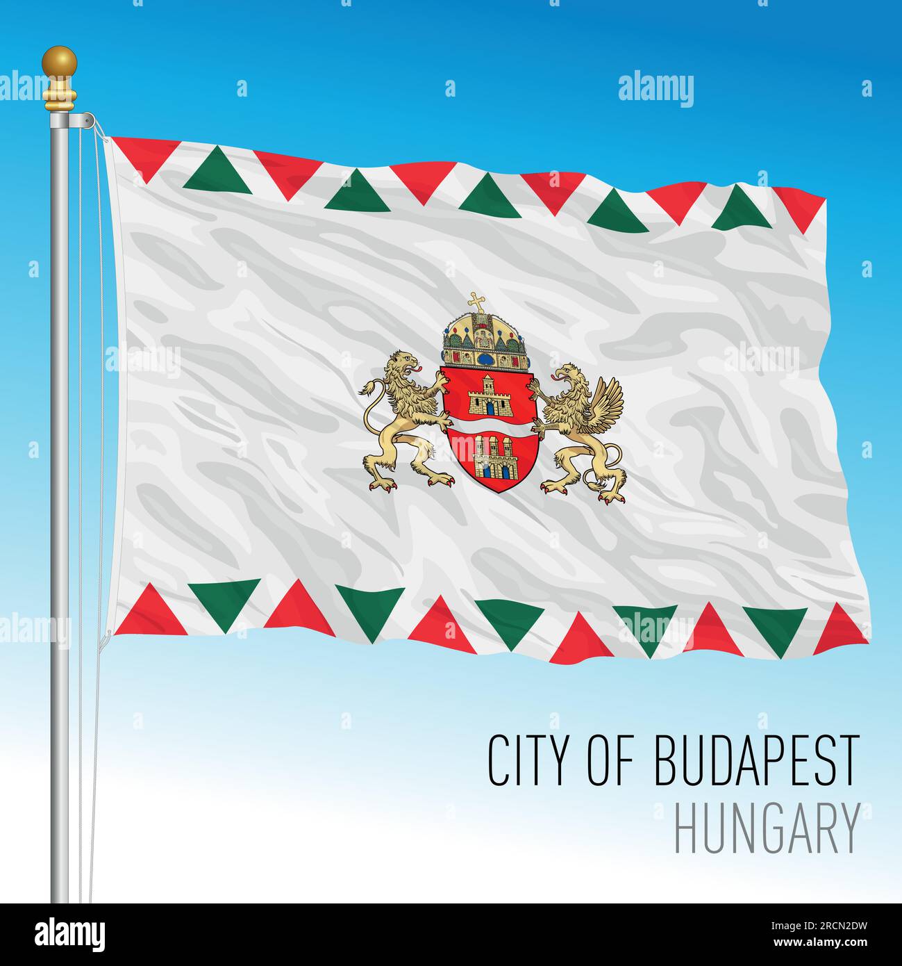 Budapest city pennant flag, Hungary, Europe, vector illustration Stock Vector