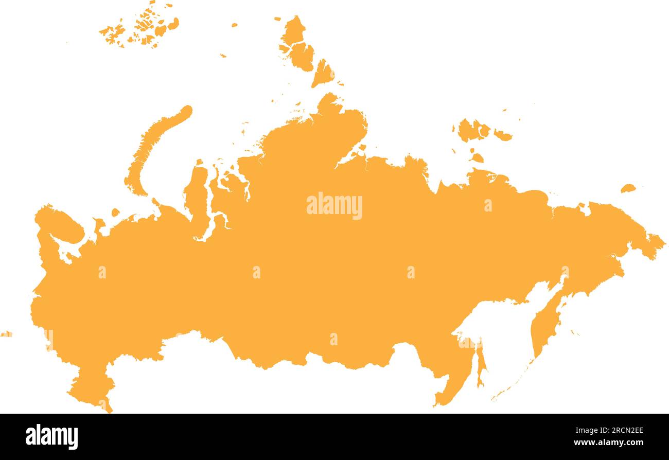 ORANGE CMYK color map of RUSSIA Stock Vector