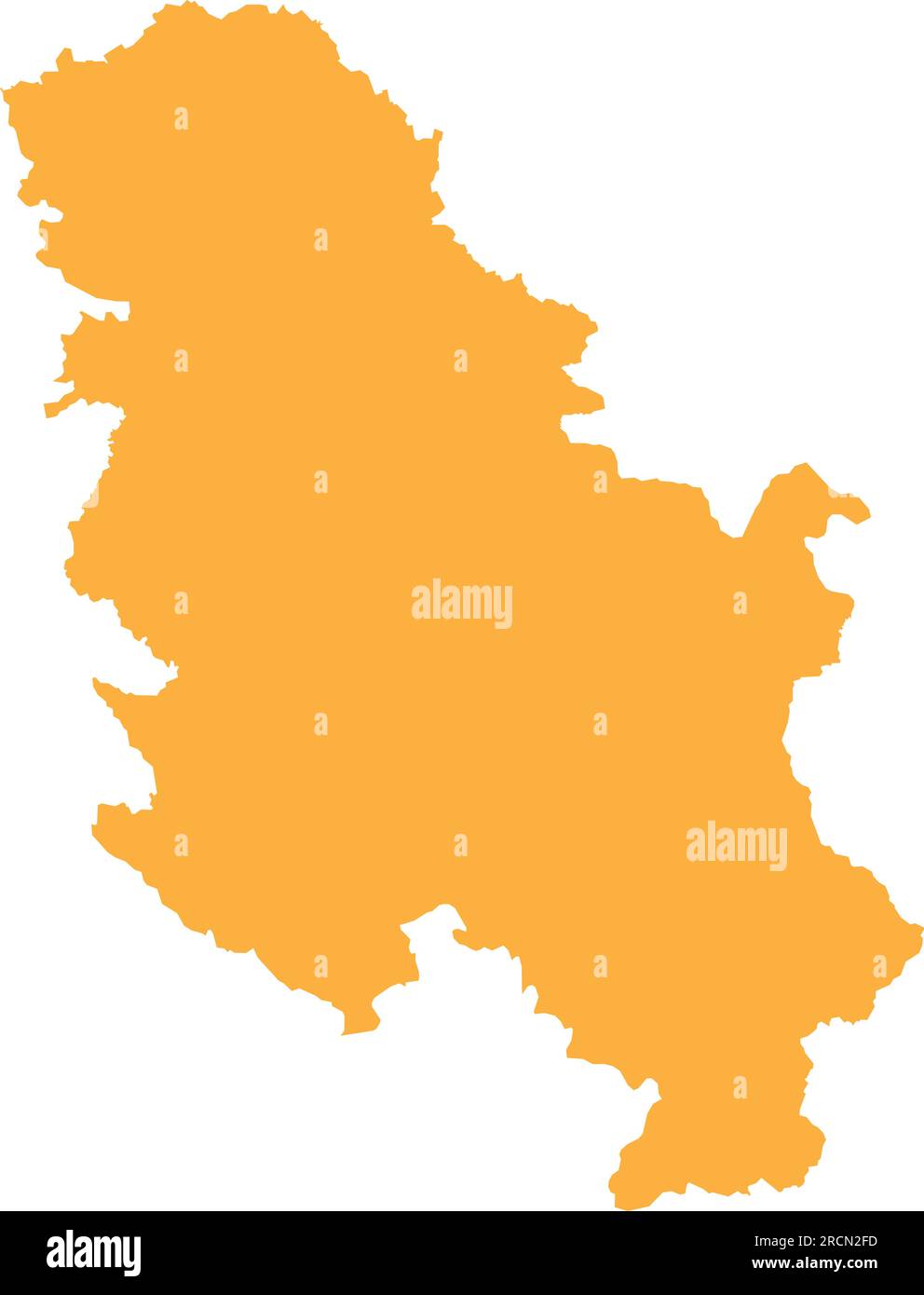 ORANGE CMYK color map of SERBIA (without KOSOVO) Stock Vector