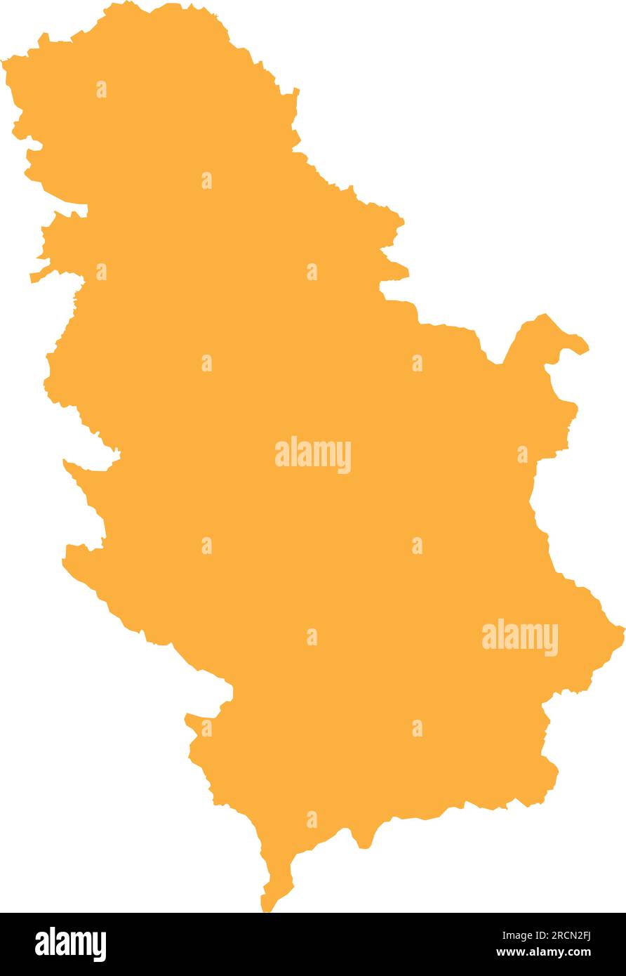 ORANGE CMYK color map of SERBIA (with KOSOVO) Stock Vector