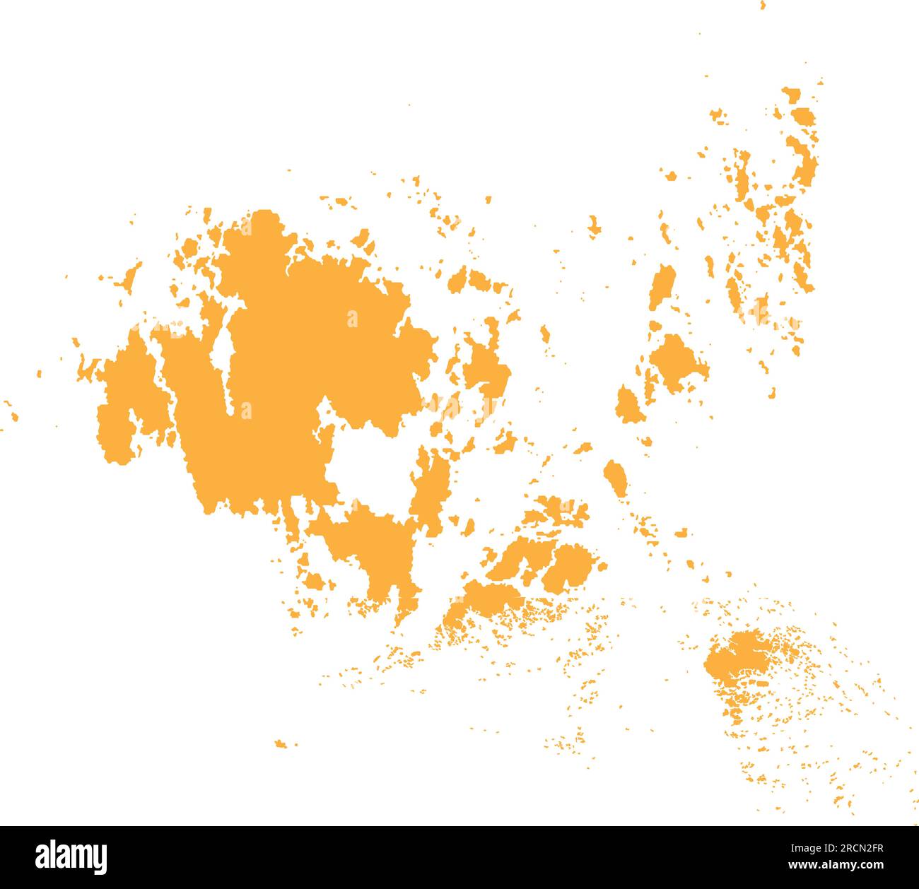 ORANGE CMYK color map of ALAND ISLANDS, FINLAND Stock Vector