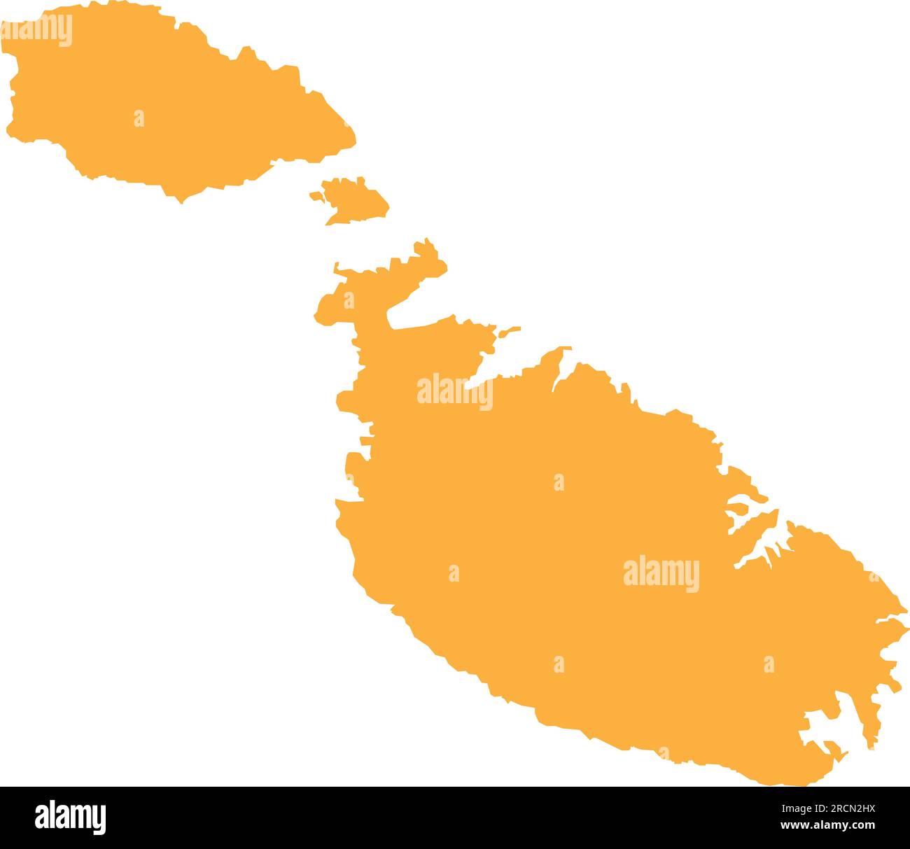 ORANGE CMYK color map of MALTA Stock Vector