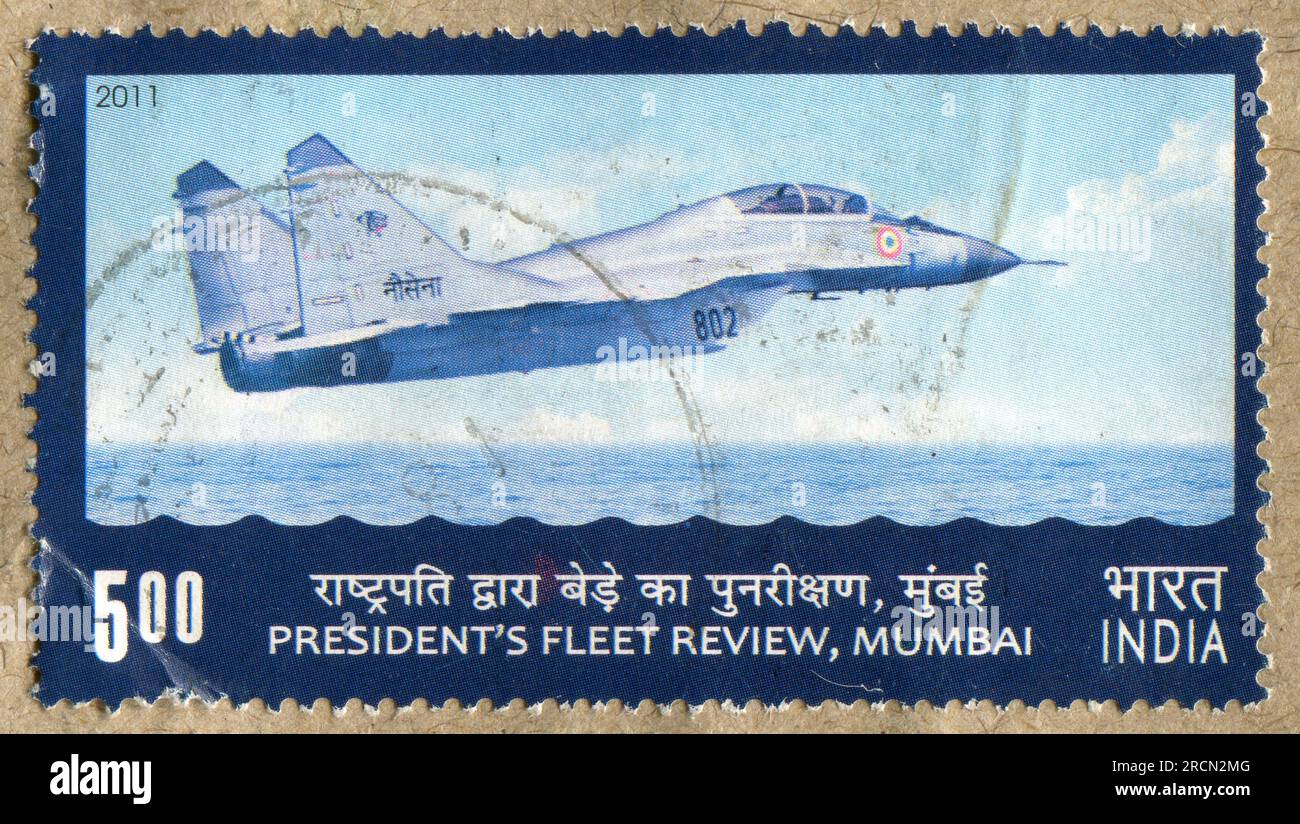 INDIA - CIRCA 2011: stamp printed by India, shows President's Fleet Review, circa 2011 Stock Photo