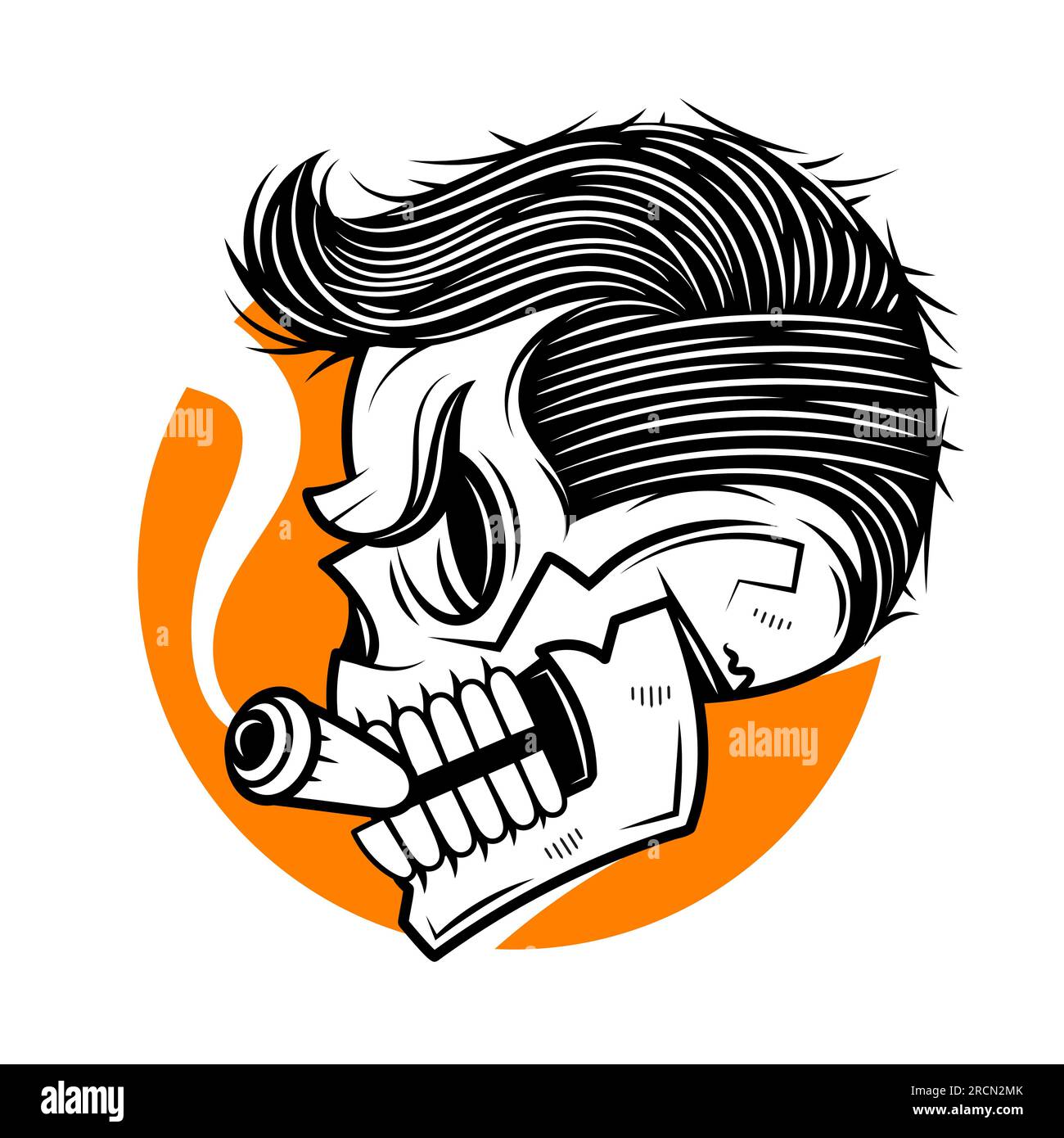 Angry stylish skull with beard. Vector illustration for tshirt, hoodie, website, print, application, logo, clip art, poster and print Stock Vector