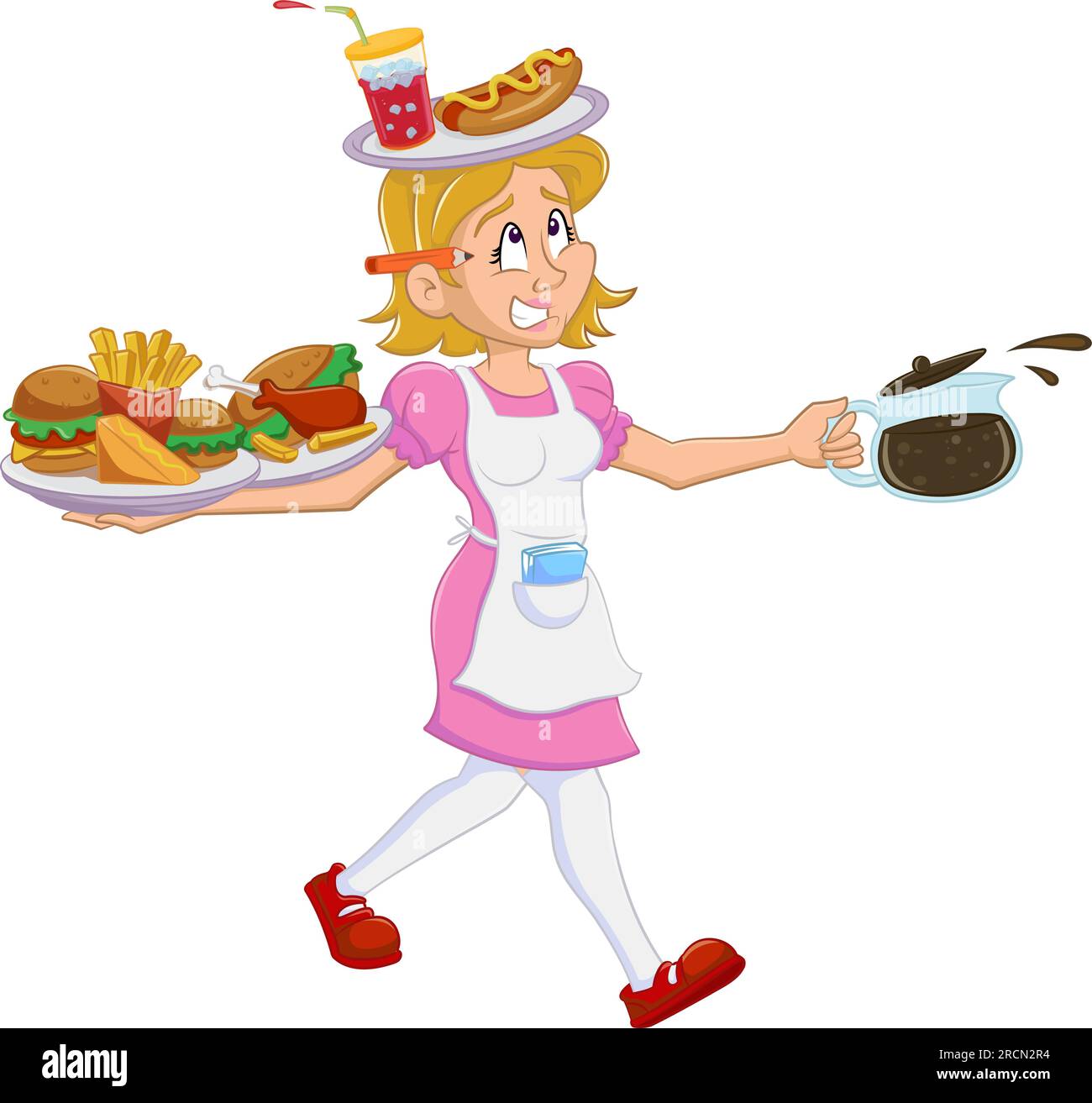 diner waitress cartoon
