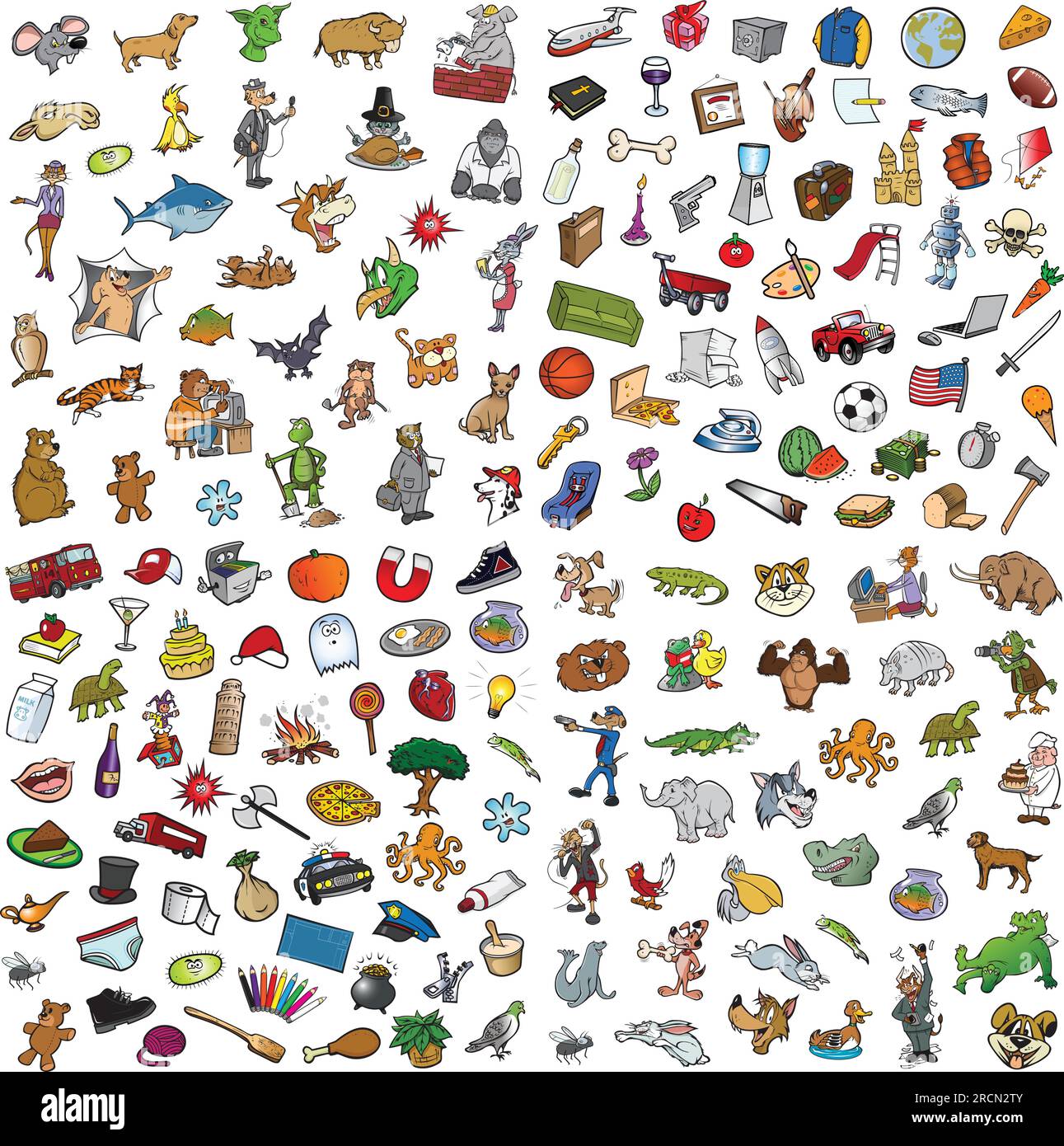 vector illustrations of a random cartoon collection Stock Vector