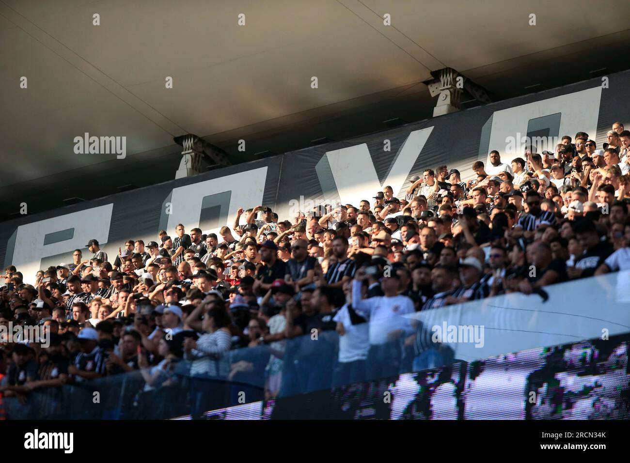 Sao Paulo, Brazil. 15th July, 2023. Fans during a match between Corinthians and America Mg at Neo Quimica Arena in Sao Paulo, Brazil (Fernando Roberto/SPP) Credit: SPP Sport Press Photo. /Alamy Live News Stock Photo