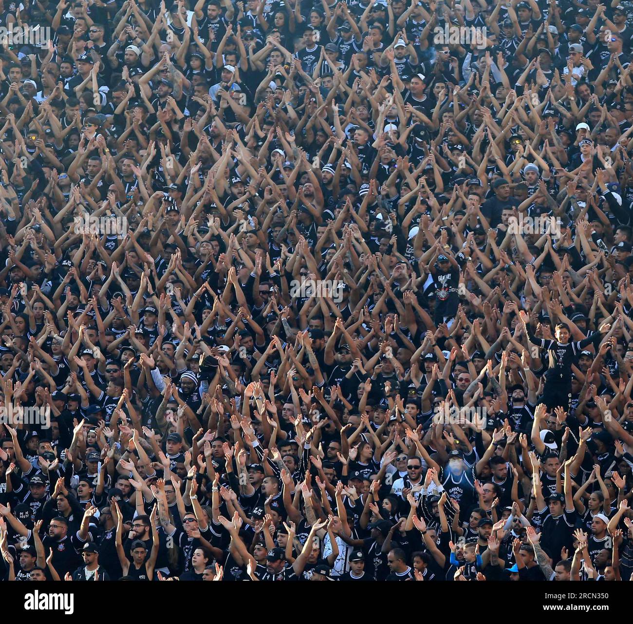 Sao Paulo, Brazil. 15th July, 2023. Fans during a match between Corinthians and America Mg at Neo Quimica Arena in Sao Paulo, Brazil (Fernando Roberto/SPP) Credit: SPP Sport Press Photo. /Alamy Live News Stock Photo