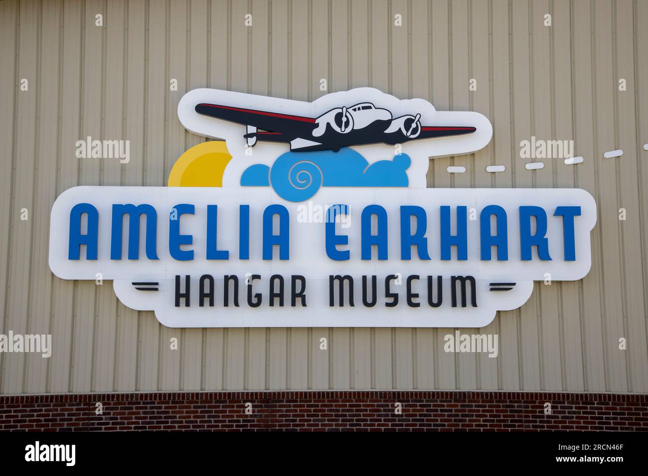 Atchison, Kansas. Amelia Earhart hangar museum Stock Photo