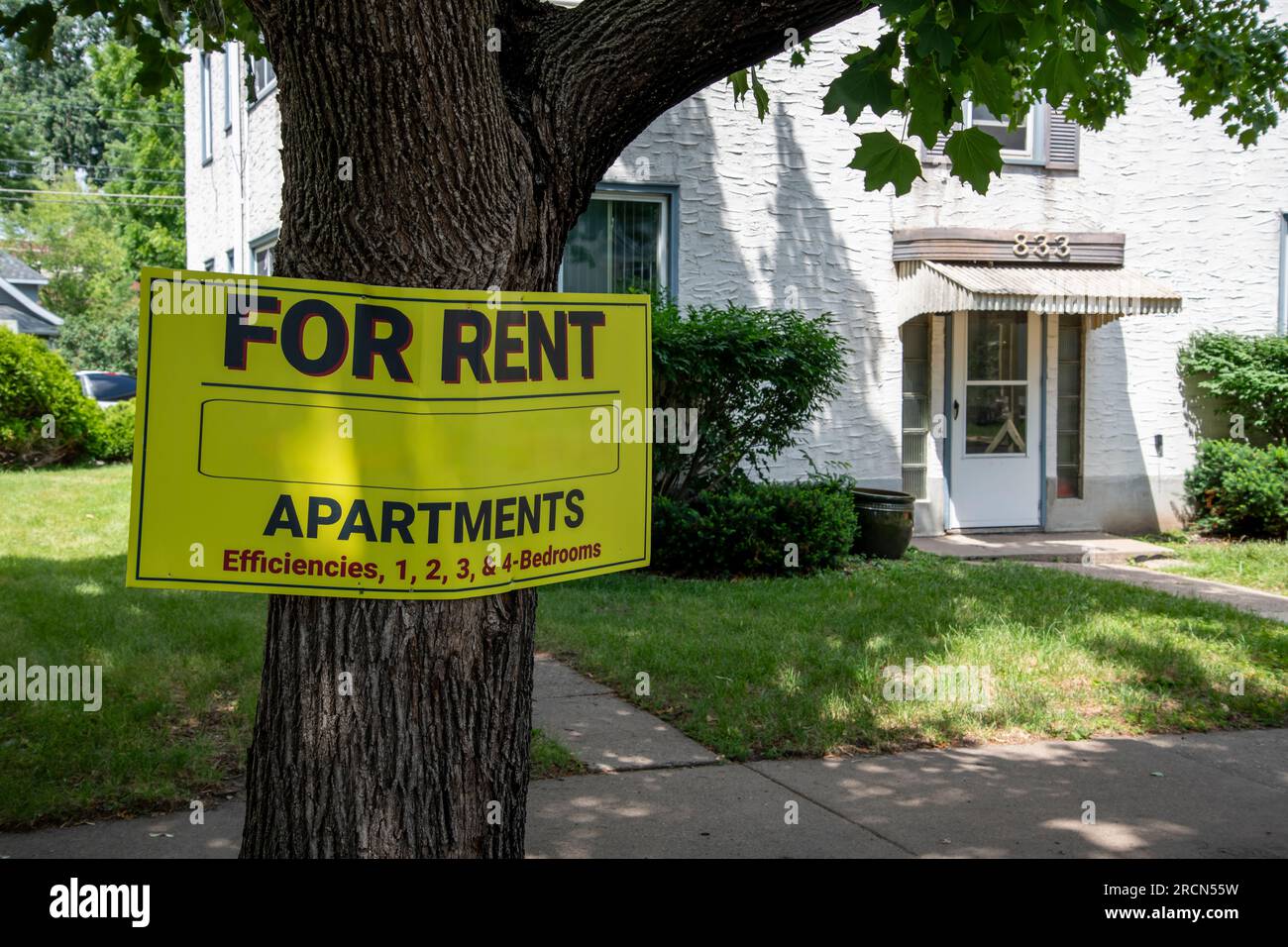 St. Paul, Minnesota.  Apartment for rent in a middle class neighborhood. Stock Photo