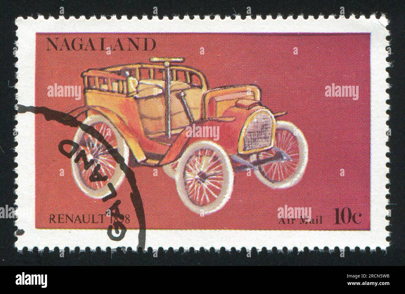 NAGALAND - CIRCA 1969: stamp printed by Nagaland, shows Renault, circa 1969 Stock Photo