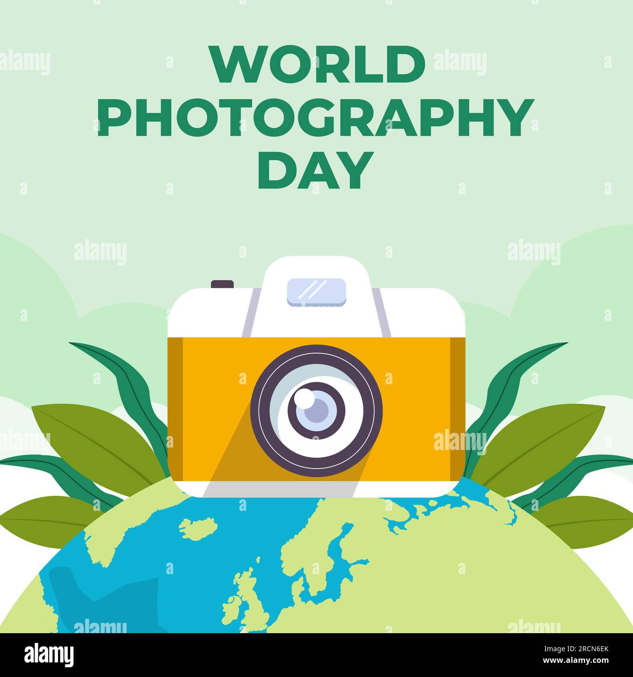 vector world photography day illustration in flat design Stock Vector ...