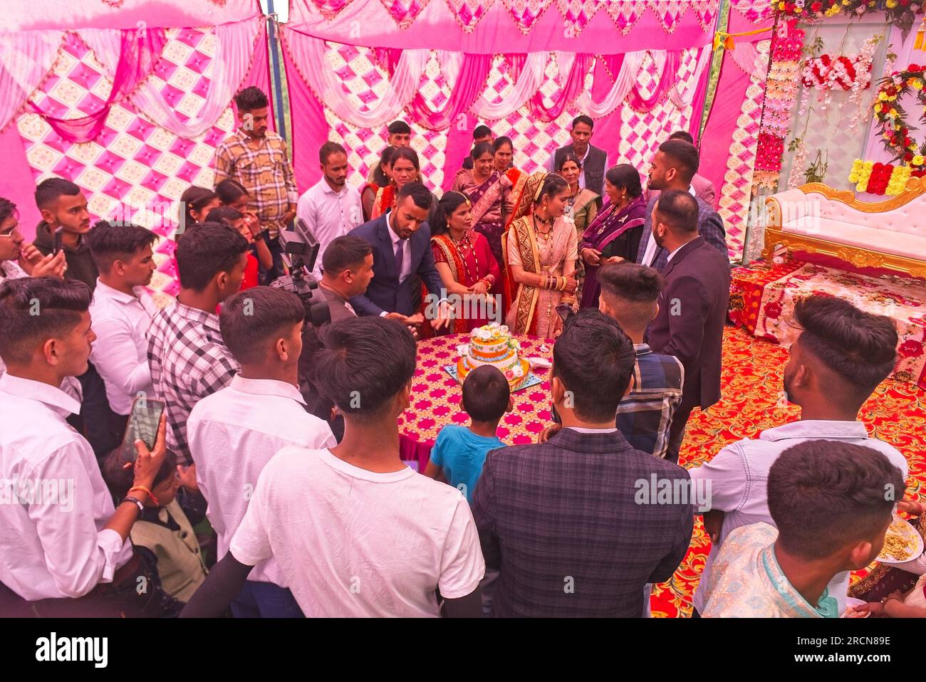 Indian Wedding in the Himalayas Stock Photo