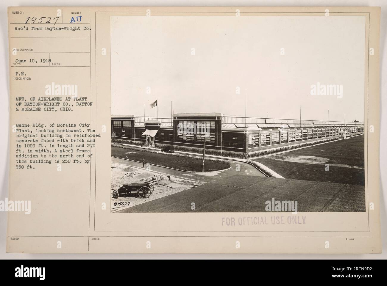 The photograph depicts the Maine Building of the Moraine City Plant at