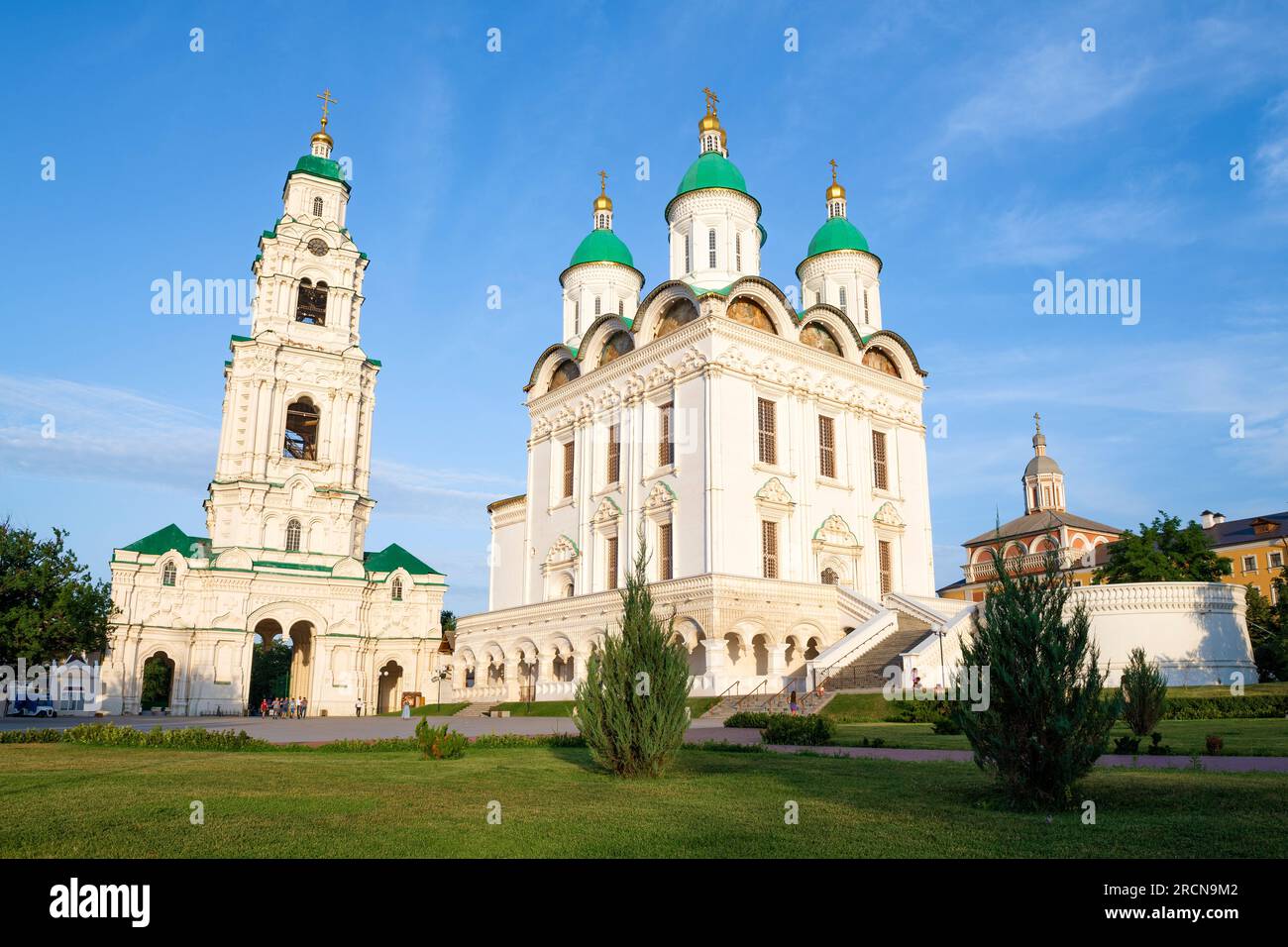 ASTRAKHAN, RUSSIA - JUNE 14, 2023: View of the ancient Assumption Cathedral on a sunny June evening. Astrakhan Kremlin Stock Photo