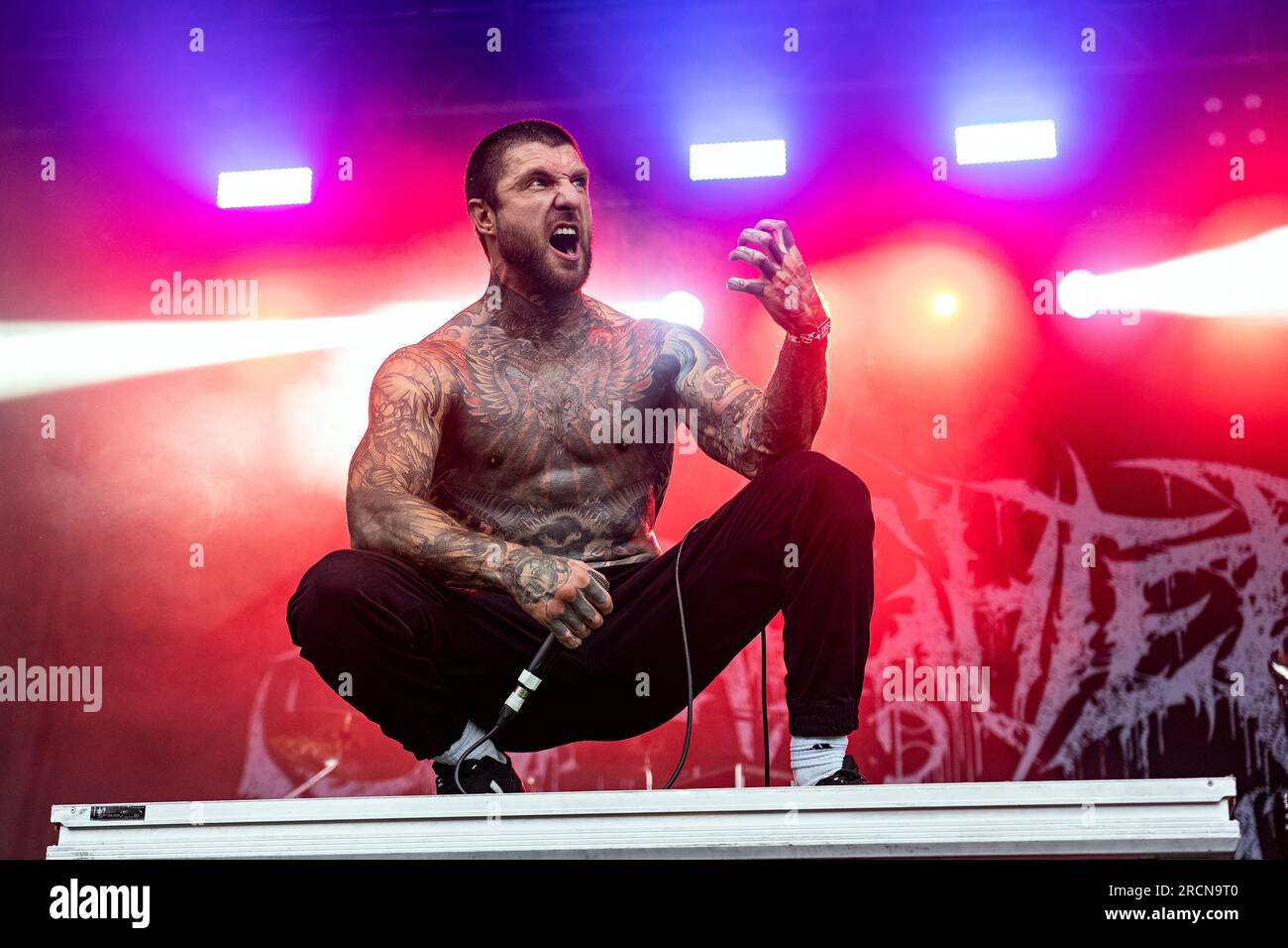 Aleksandr "Alex Terrible" Shikolai of Slaughter to Prevail performs at Inkcarceration Music and