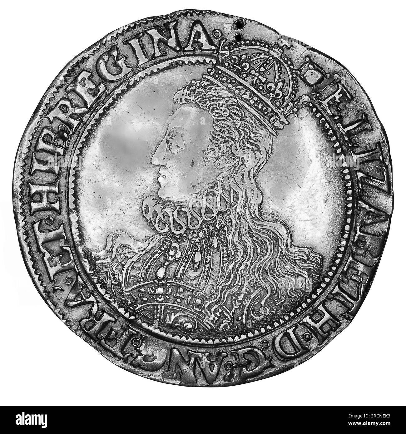 Photo coins Medieval Gold Pound Coin of Queen Elizabeth I , 1594 Stock Photo