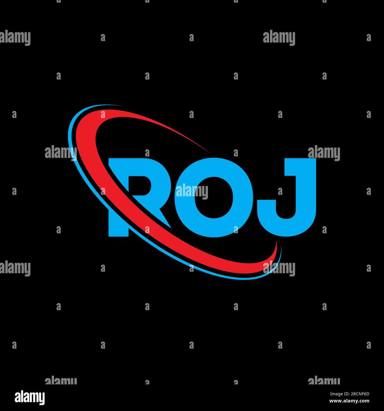 ROJ logo. ROJ letter. ROJ letter logo design. Initials ROJ logo linked
