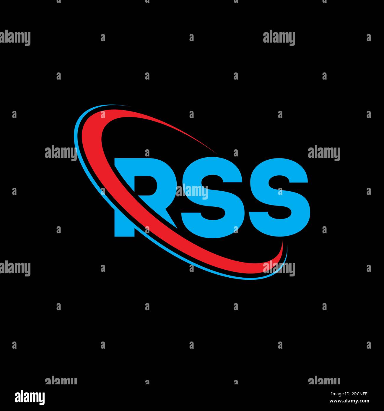 RSS logo. RSS letter. RSS letter logo design. Initials RSS logo linked with circle and uppercase monogram logo. RSS typography for technology, busines Stock Vector
