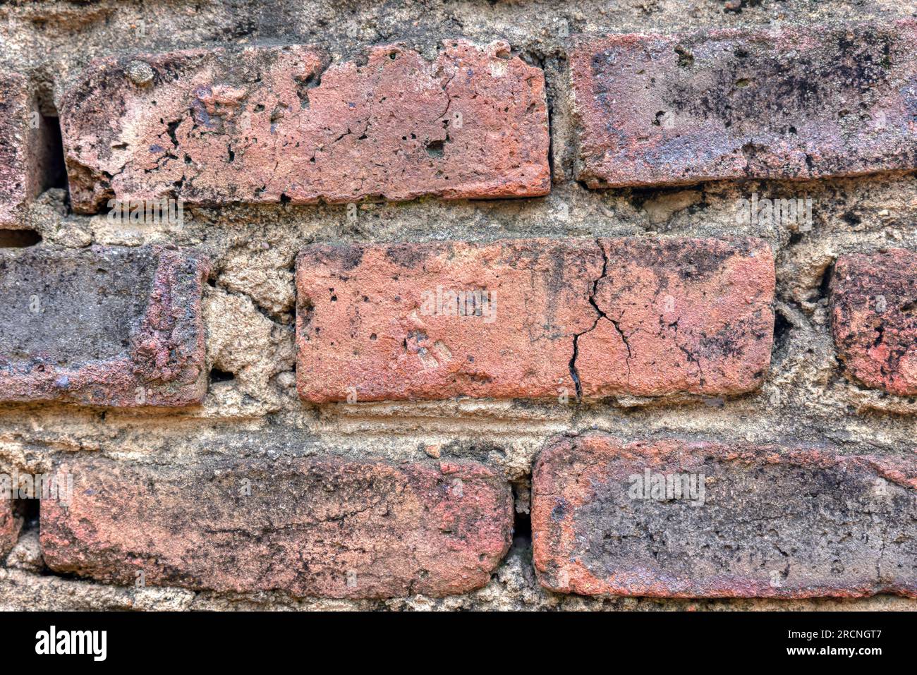 natural brick wall texture macro in high dynamic range with mortar
