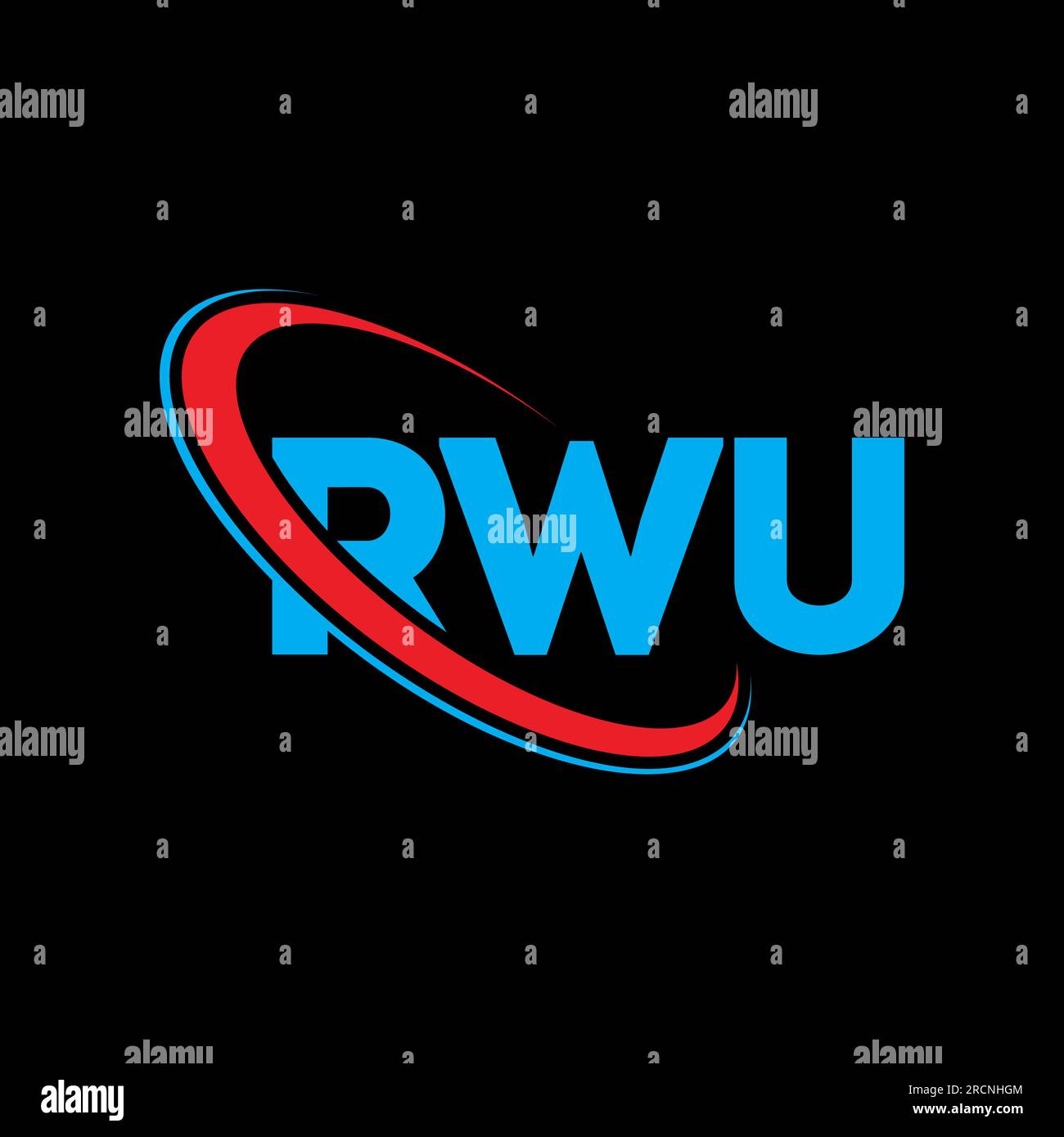RWU logo. RWU letter. RWU letter logo design. Initials RWU logo linked