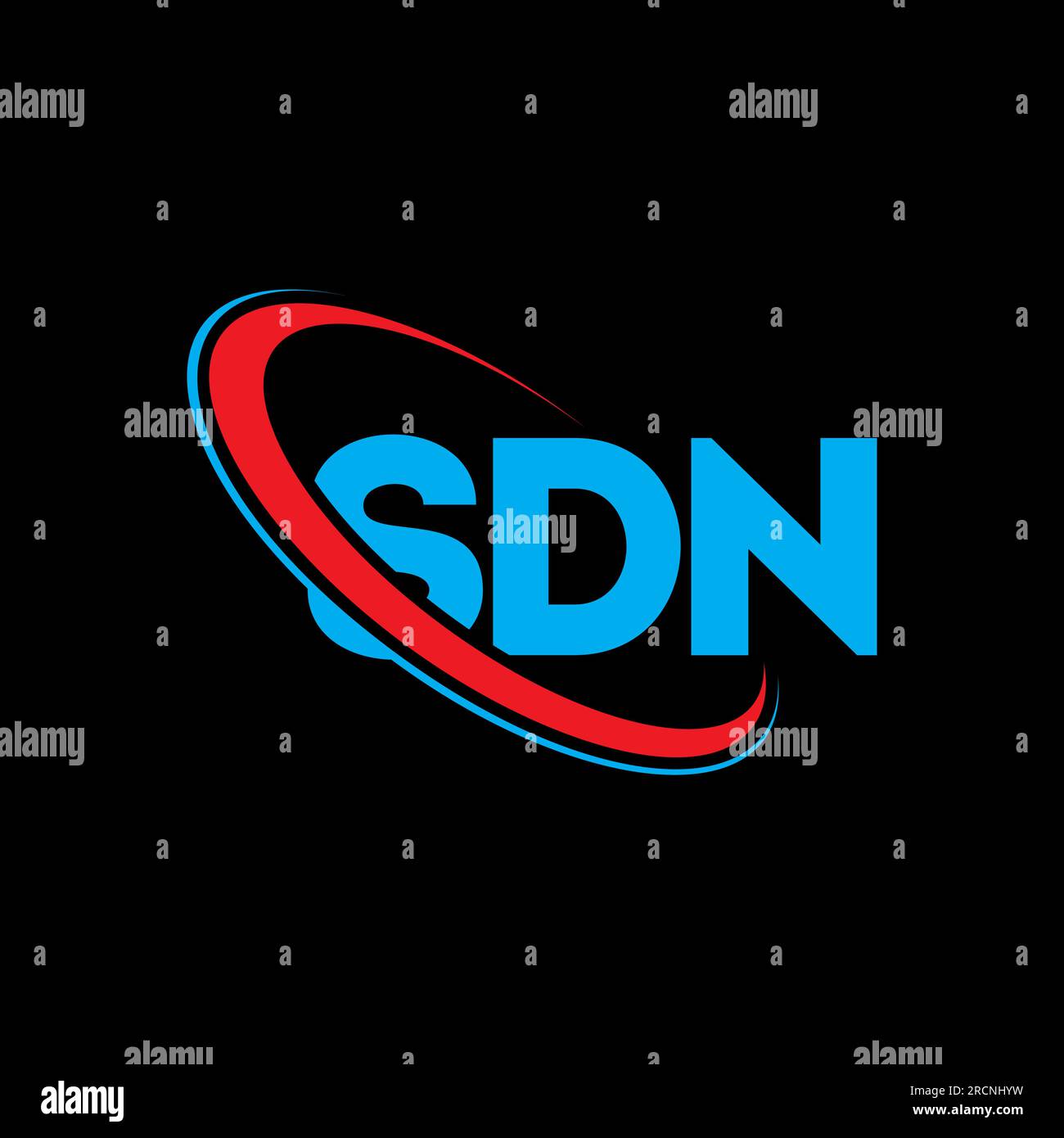 SDN logo. SDN letter. SDN letter logo design. Initials SDN logo linked with circle and uppercase monogram logo. SDN typography for technology, busines Stock Vector