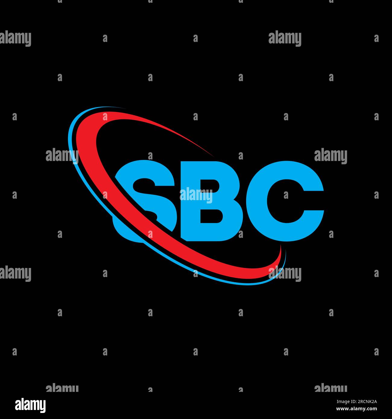 SBC logo. SBC letter. SBC letter logo design. Initials SBC logo linked with circle and uppercase monogram logo. SBC typography for technology, busines Stock Vector