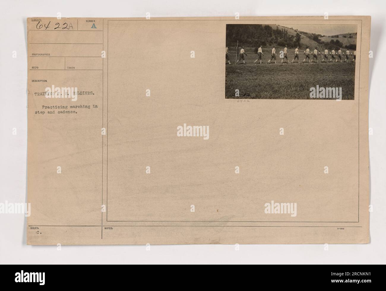 US soldiers practicing marching in step and cadence during training