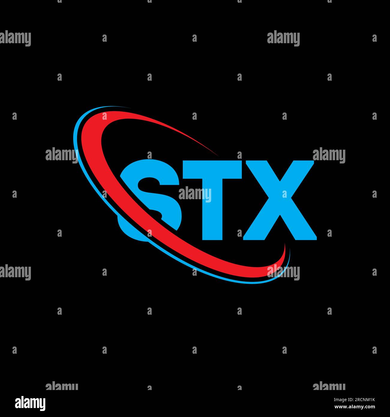 STX logo. STX letter. STX letter logo design. Initials STX logo linked with circle and uppercase monogram logo. STX typography for technology, busines Stock Vector