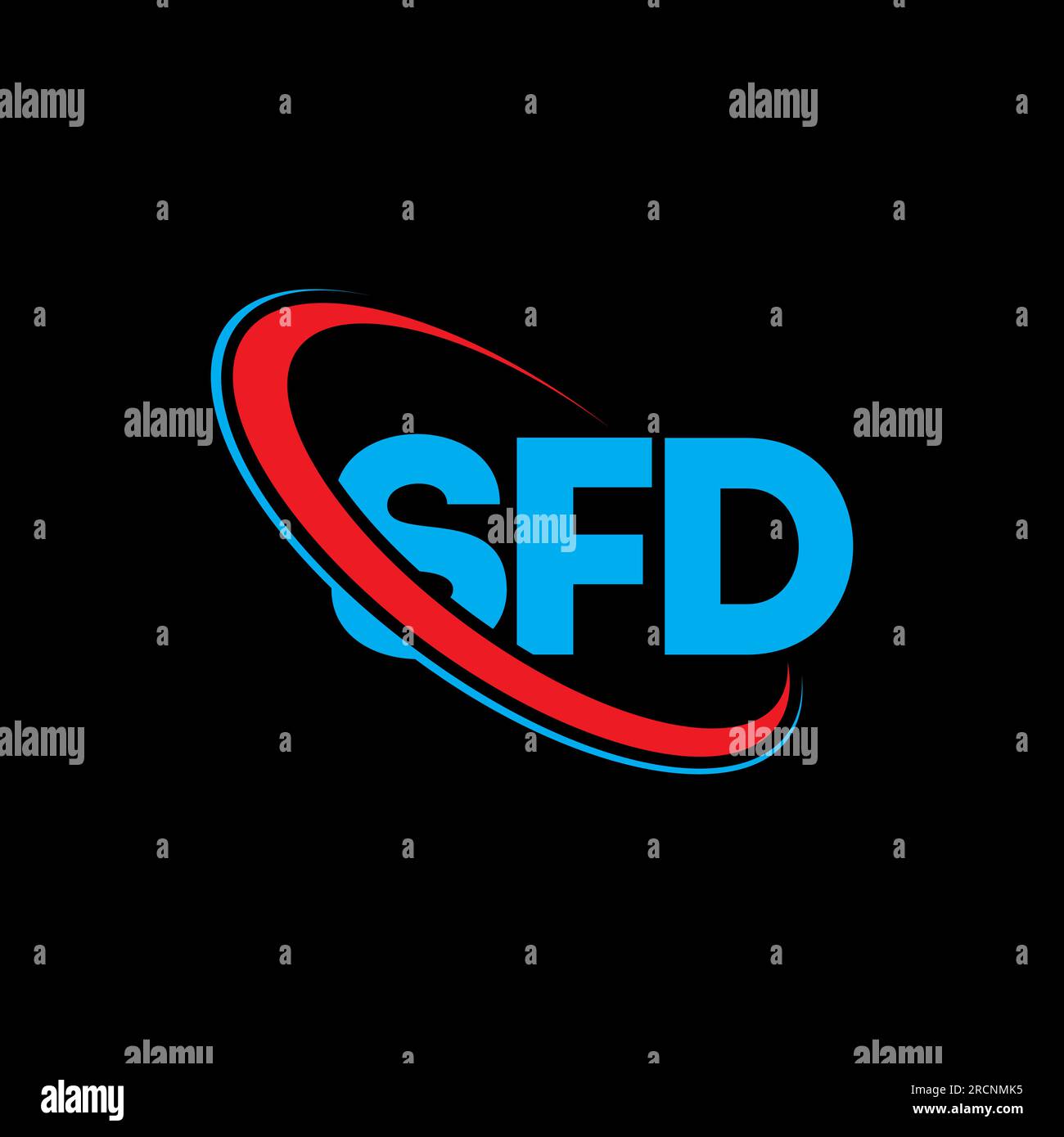 SFD logo. SFD letter. SFD letter logo design. Initials SFD logo linked with circle and uppercase monogram logo. SFD typography for technology, busines Stock Vector