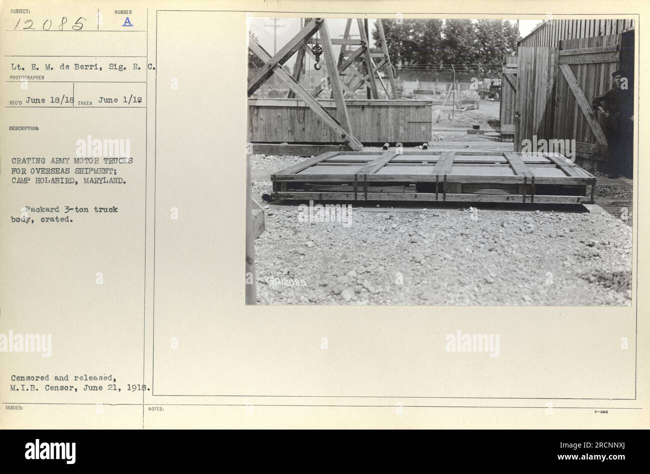 This photograph, taken on June 1, 1918, shows Lieutenant E.M. de Berri