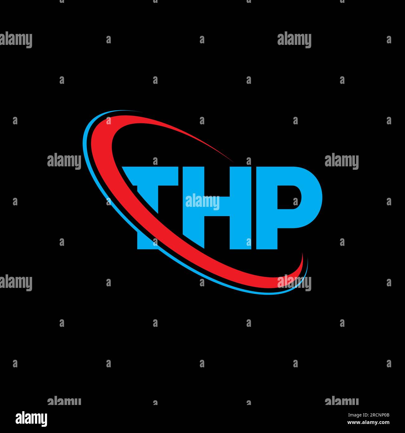 THP logo. THP letter. THP letter logo design. Initials THP logo linked with circle and uppercase monogram logo. THP typography for technology, busines Stock Vector