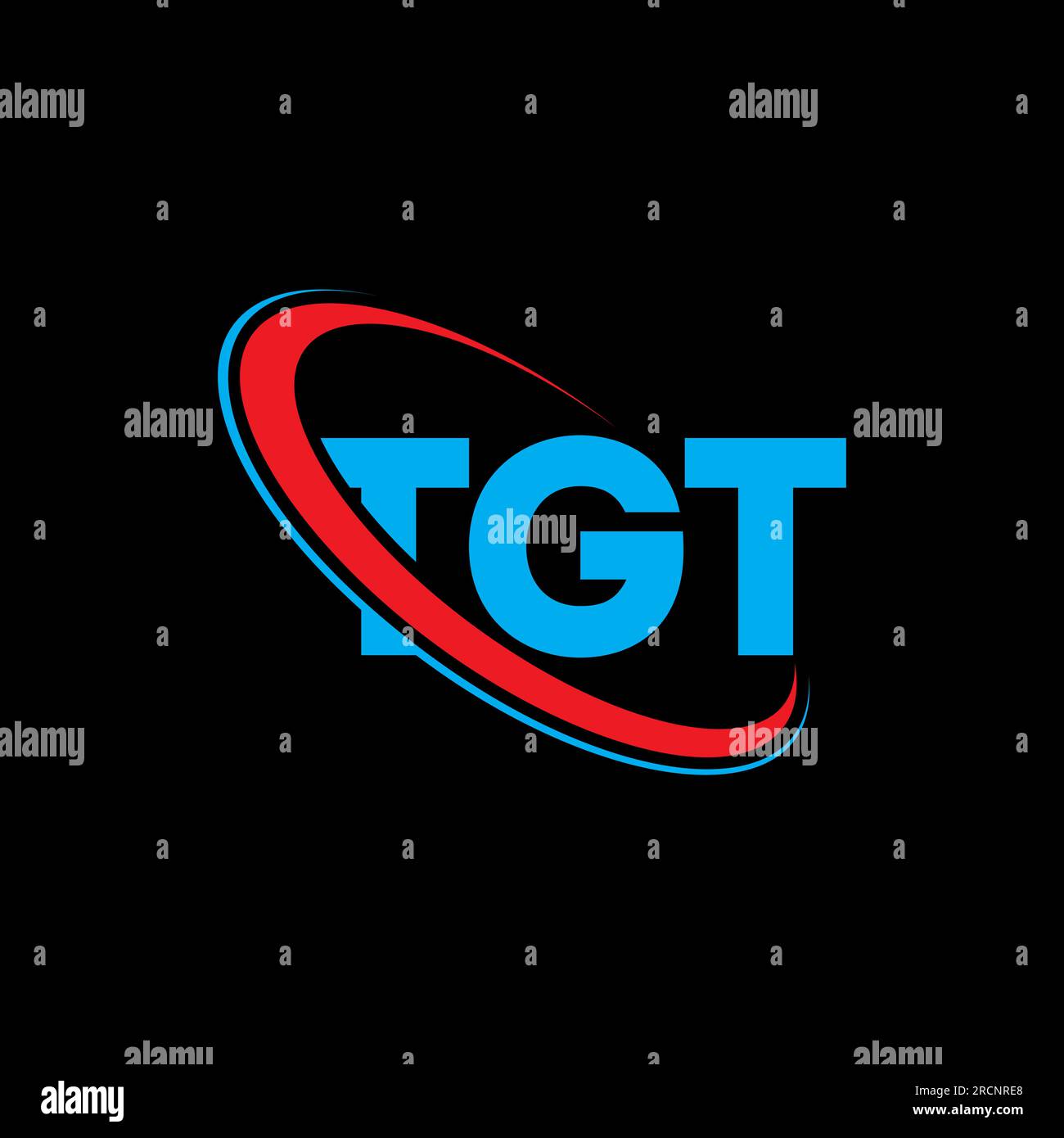 TGT logo. TGT letter. TGT letter logo design. Initials TGT logo linked with circle and uppercase monogram logo. TGT typography for technology, busines Stock Vector