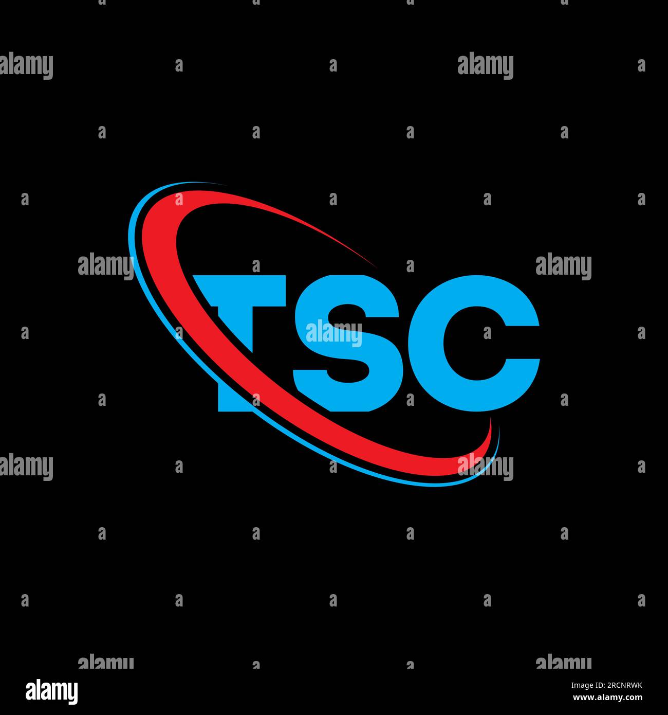 TSC logo. TSC letter. TSC letter logo design. Initials TSC logo linked with circle and uppercase monogram logo. TSC typography for technology, busines Stock Vector