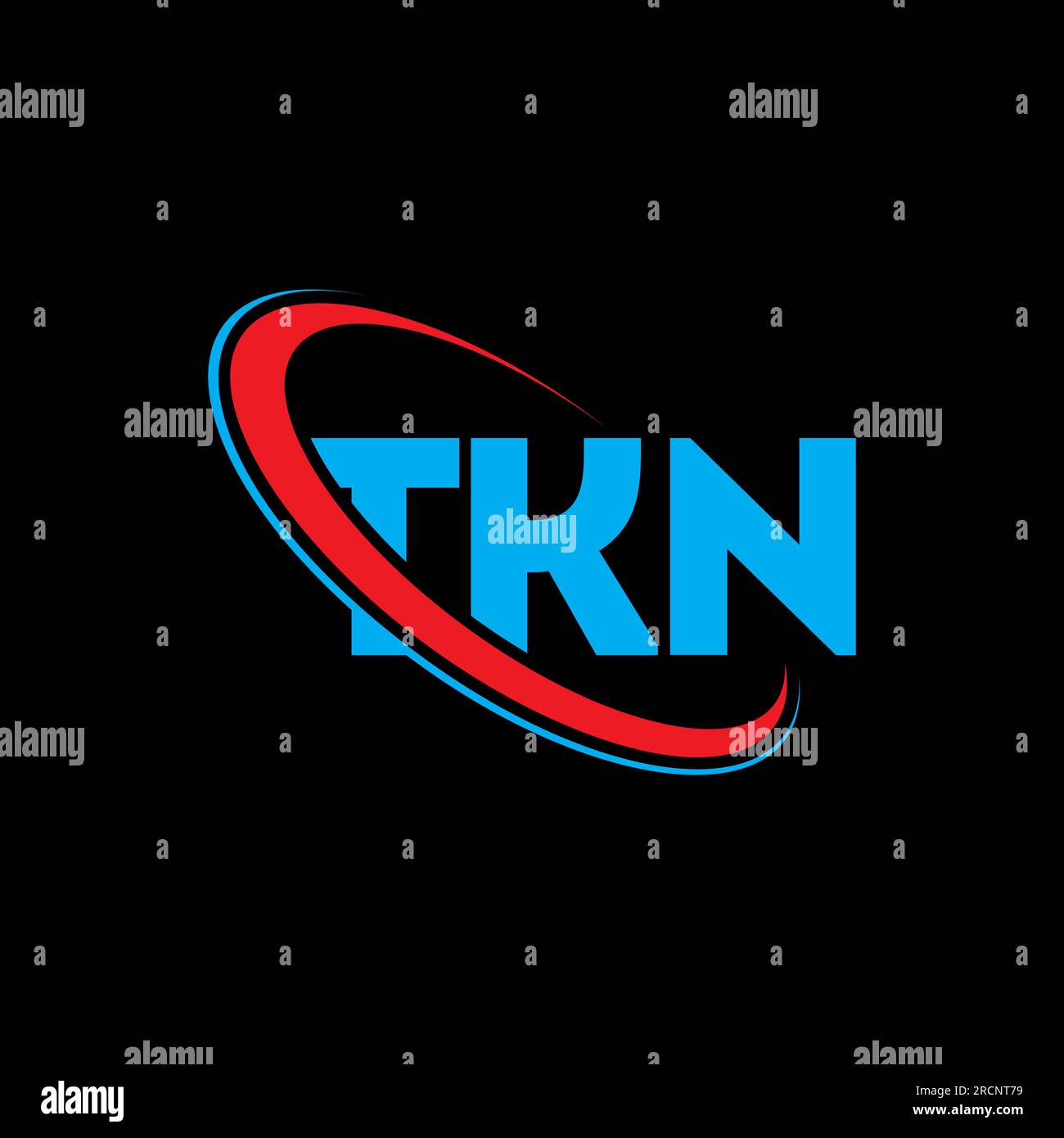 TKN logo. TKN letter. TKN letter logo design. Initials TKN logo linked with circle and uppercase monogram logo. TKN typography for technology, busines Stock Vector