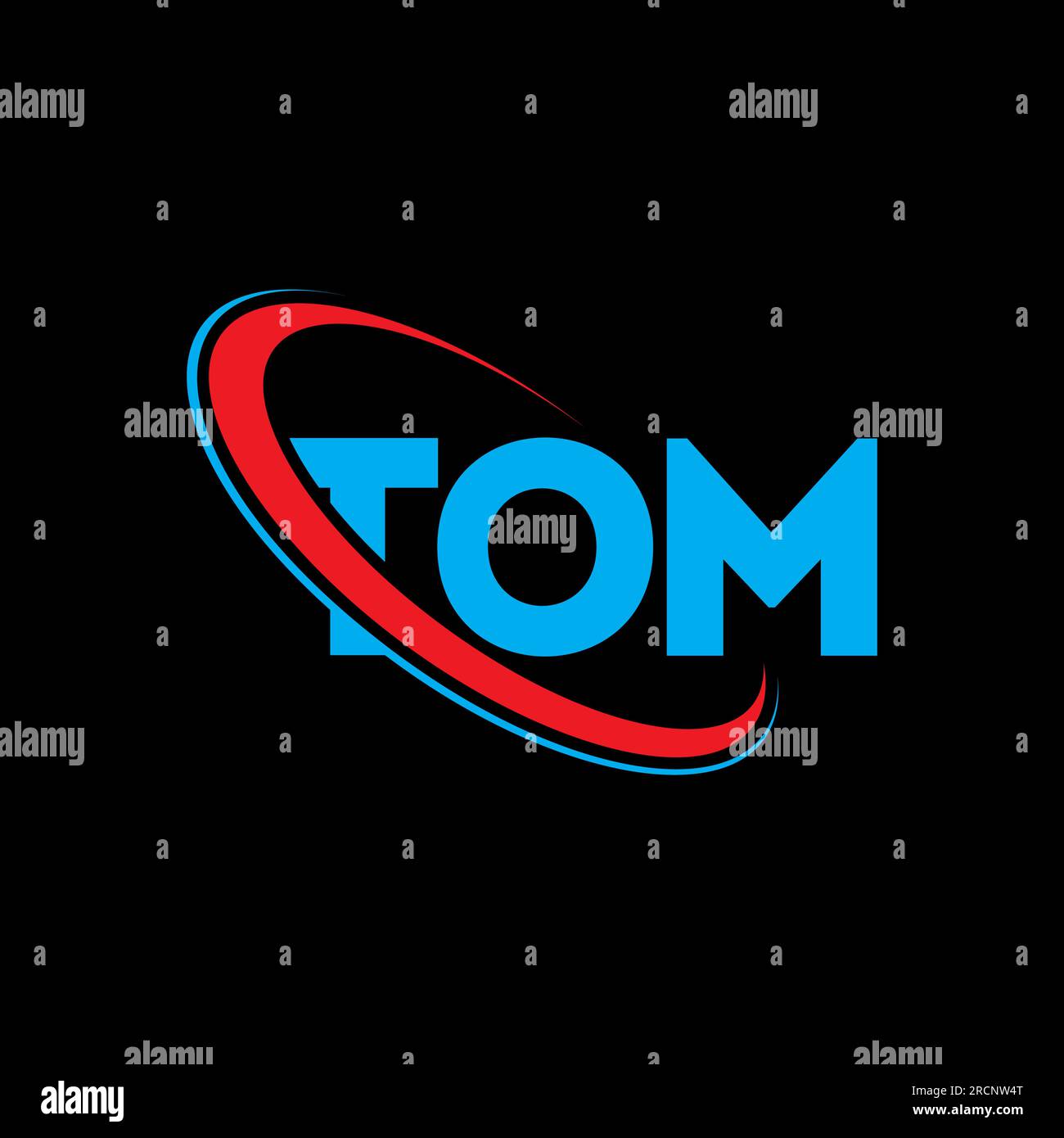 TOM logo. TOM letter. TOM letter logo design. Initials TOM logo linked with circle and uppercase monogram logo. TOM typography for technology, busines Stock Vector