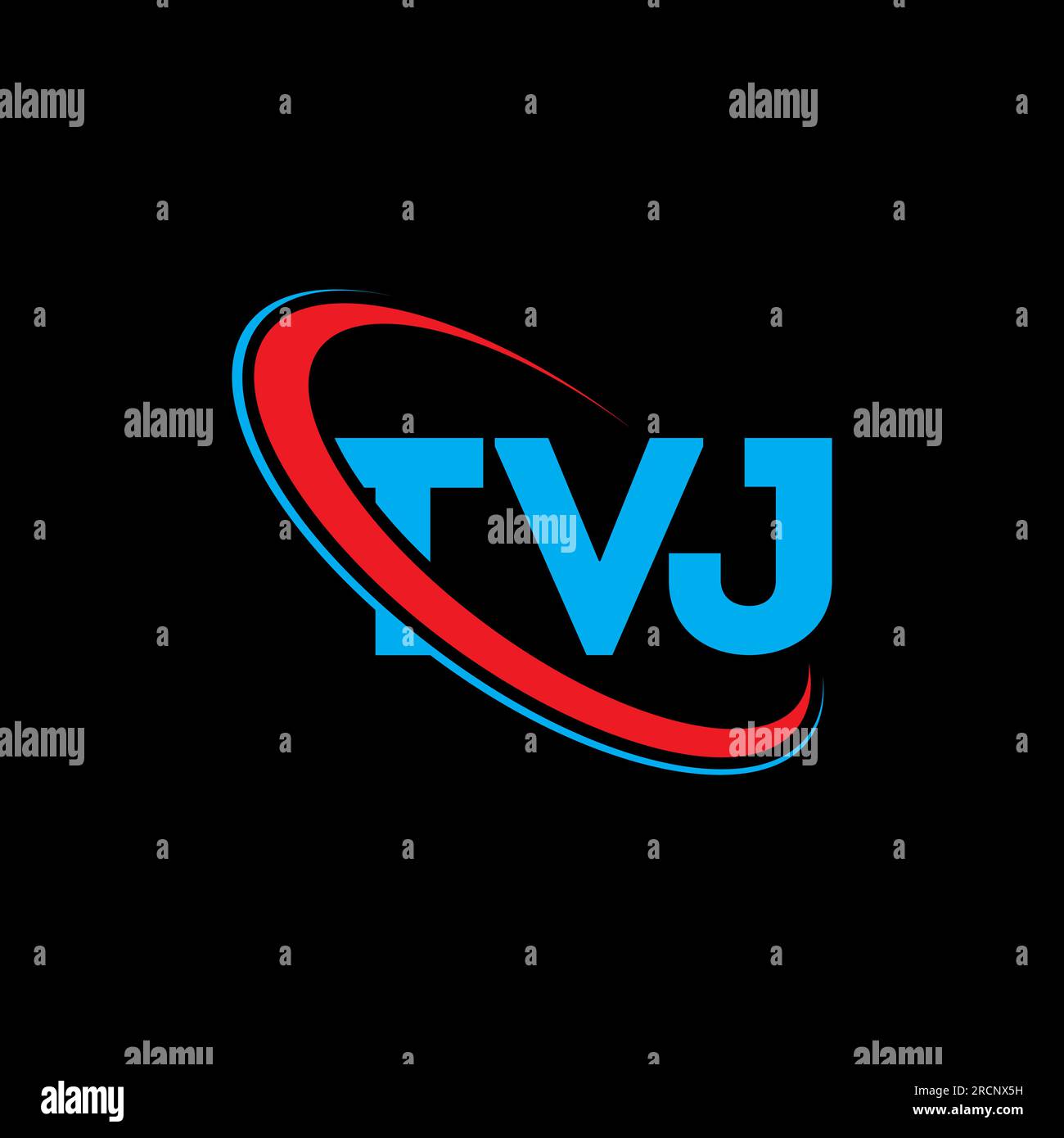 TVJ logo. TVJ letter. TVJ letter logo design. Initials TVJ logo linked with circle and uppercase monogram logo. TVJ typography for technology, busines Stock Vector