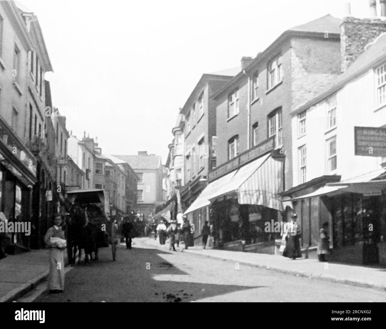 High Street, Bideford, Victorian period Stock Photo Alamy