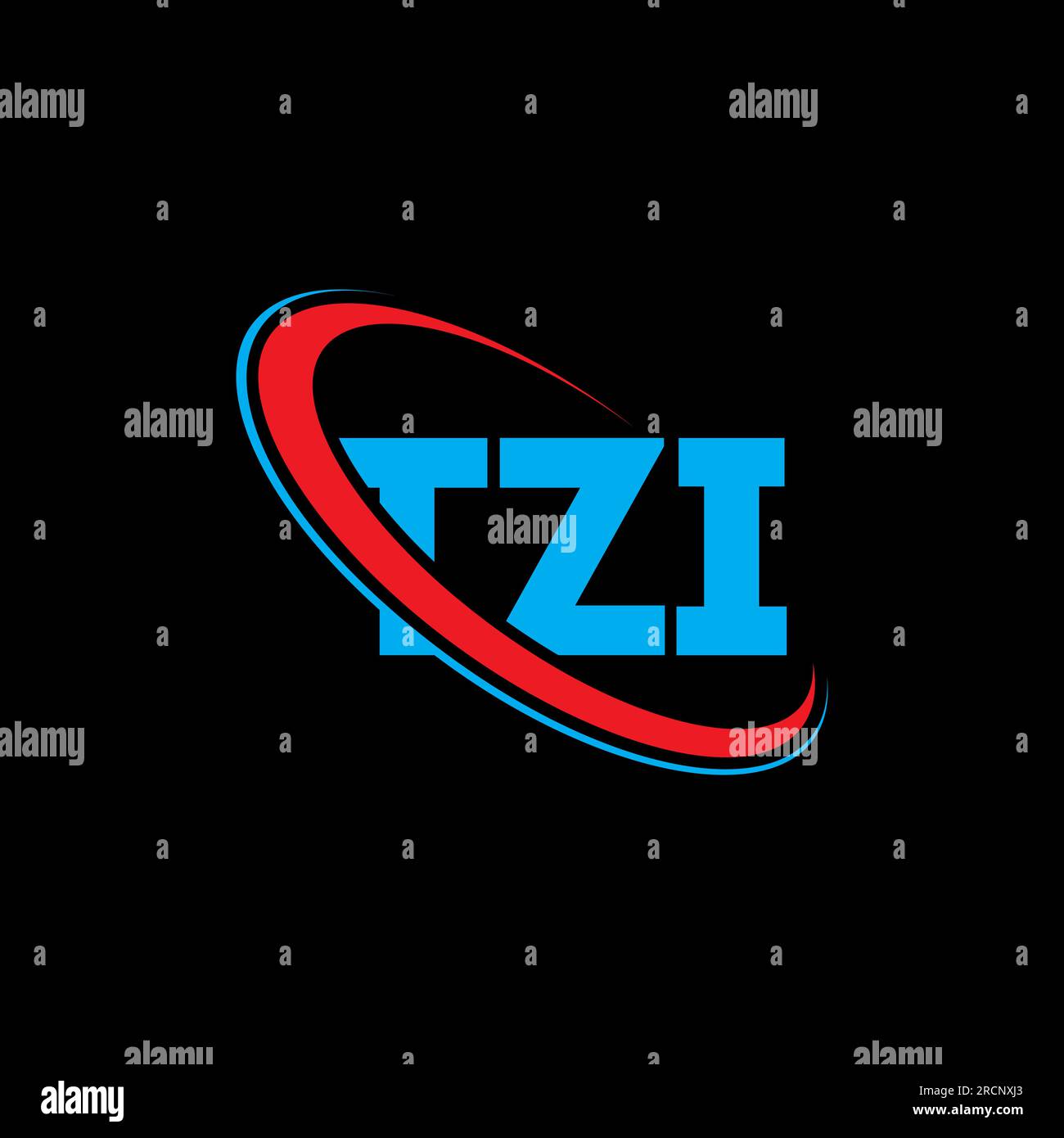 TZI logo. TZI letter. TZI letter logo design. Initials TZI logo linked with circle and uppercase monogram logo. TZI typography for technology, busines Stock Vector