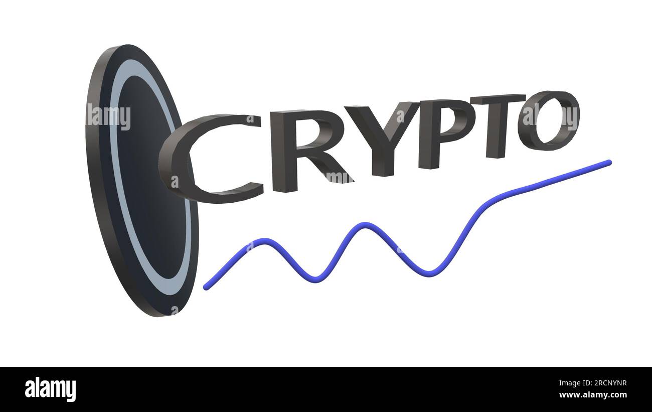 Cryptocurrency Coins Three Dimensional Render Virtual Currency Stock Photo