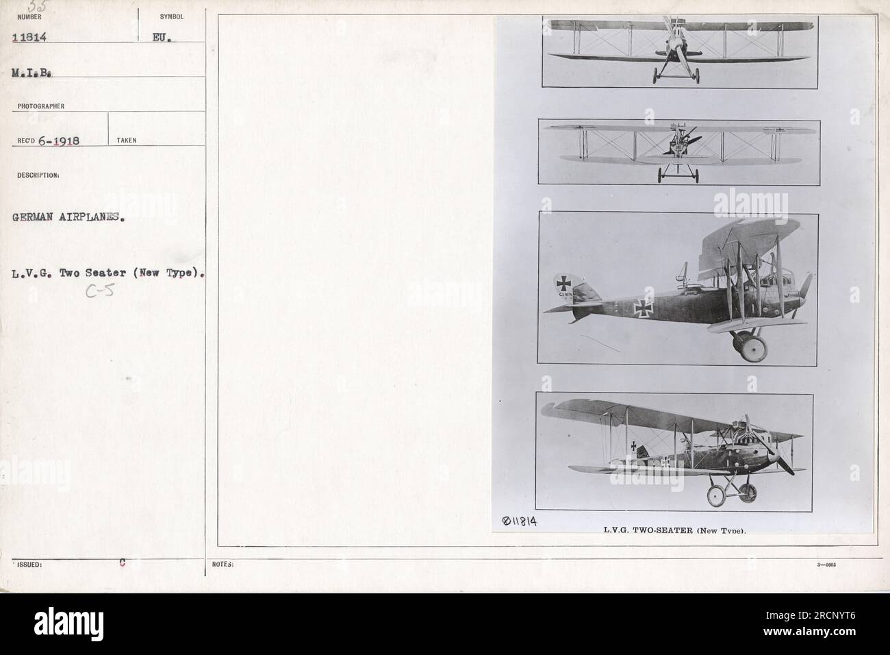 WW1 March 5th 1918 aerial photo of German biplane in flight #1 WW1 March 5th 1918 aerial photo of German biplane in flight #1