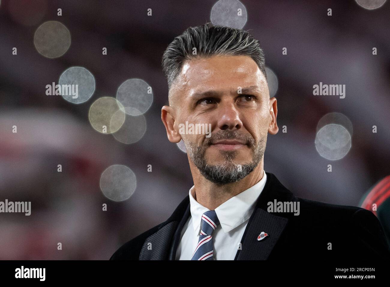 Martin Demichelis coach of River Plate looks on before the match between  River Plate and Estudiantes as part of Liga Profesional 2023 at Estadio Mas Monumental Antonio Vespucio Liberti. Final score: River Plate 3:1 Estudiantes (Photo by Manuel Cortina / SOPA Images/Sipa USA) Stock Photo