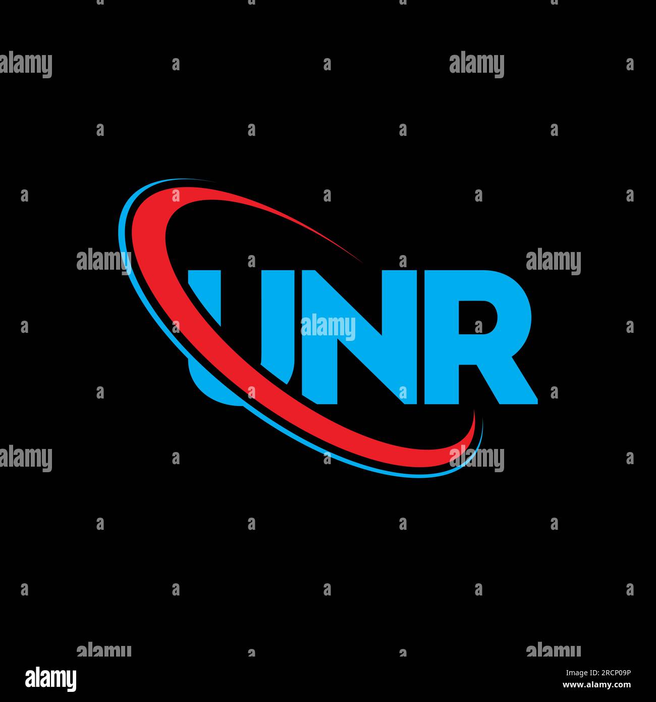 UNR logo. UNR letter. UNR letter logo design. Initials UNR logo linked with circle and uppercase monogram logo. UNR typography for technology, busines Stock Vector